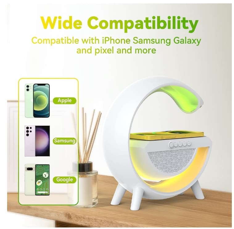 Multifuctional Smart Lamp with Wireless Charger and Bluetooth Speaker