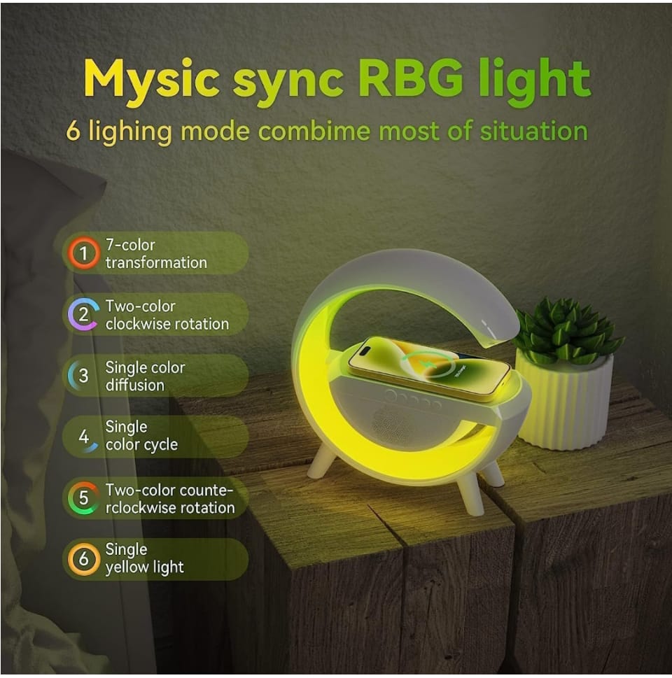 Multifuctional Smart Lamp with Wireless Charger and Bluetooth Speaker