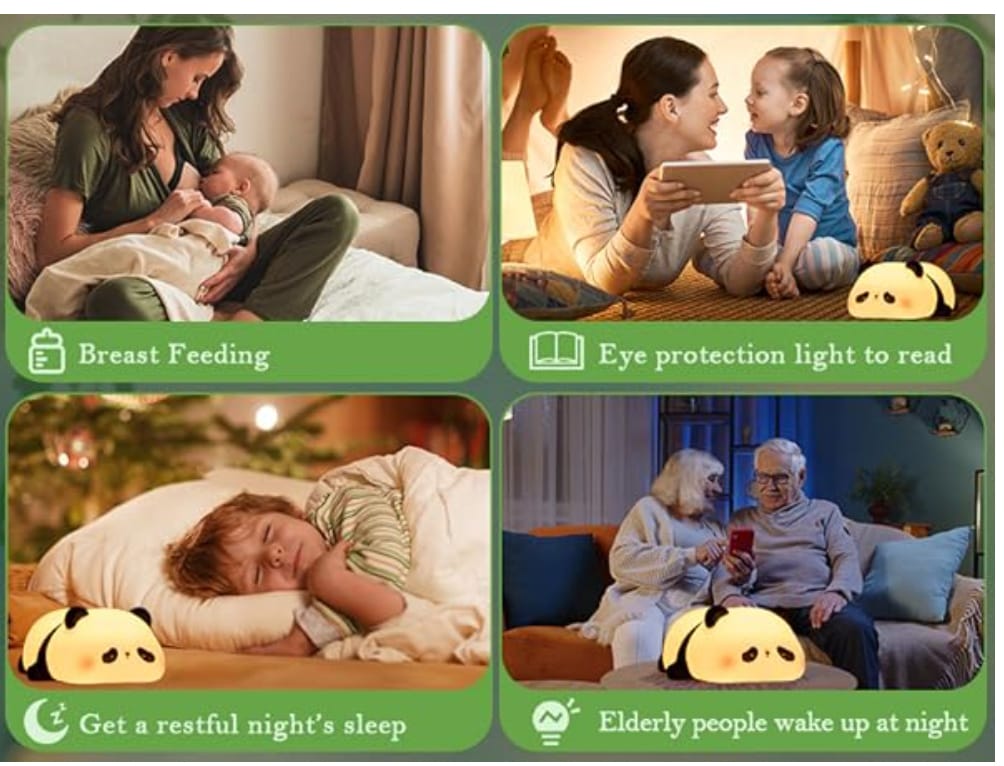 🌙 Sweet Dreams - Panda Style! I The cutest sleeping lamp with 30-min auto-off timer