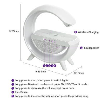 Multifuctional Smart Lamp with Wireless Charger and Bluetooth Speaker